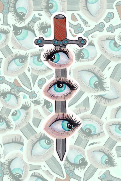 3 Eyed Dagger sticker